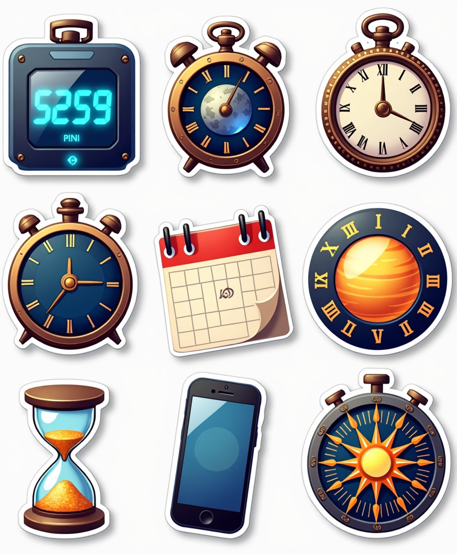 Time & Calendar - Sticker Sheet v2